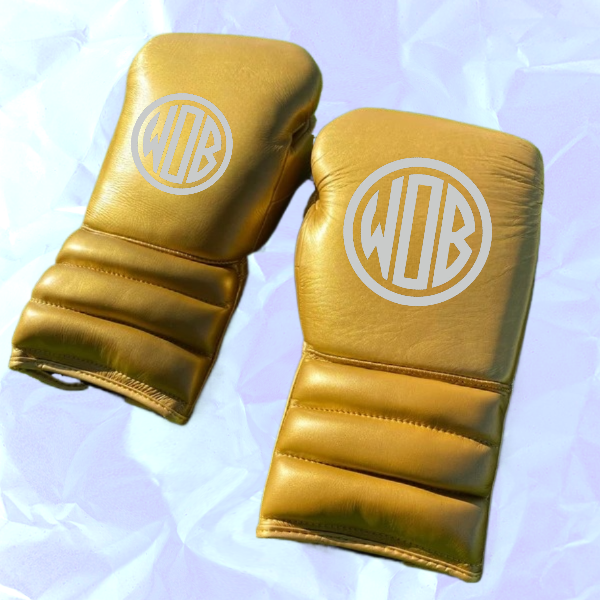 GOLDEN BOXING GLOVES PRO ELITE GLOVES 100% GENUINE COWHIDE LEATHER