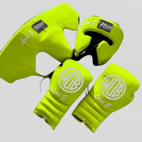 LIME GREEN BOXING GLOVES SPARRING SET | 100% GENUINE COWHIDE LEATHER