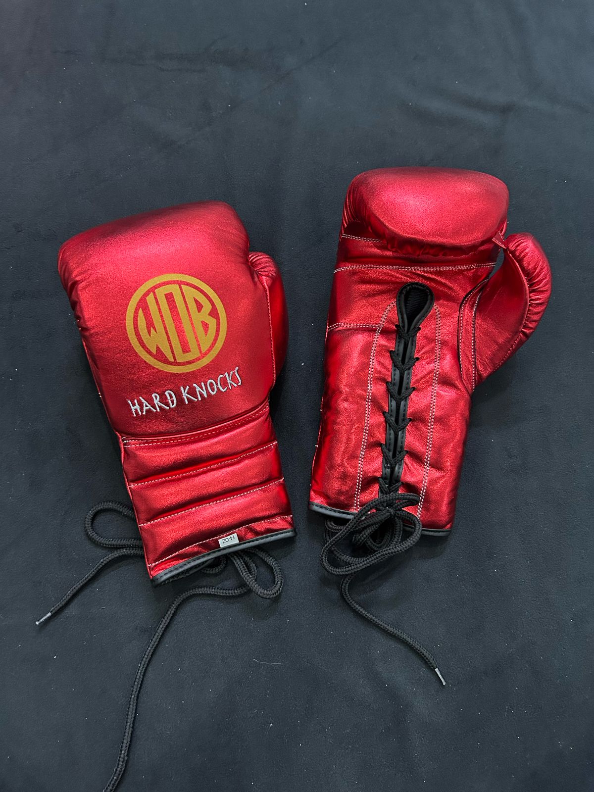 Red Metalic WinOut Custom Set Genuine Leather Sparring Set Boxing GLoves