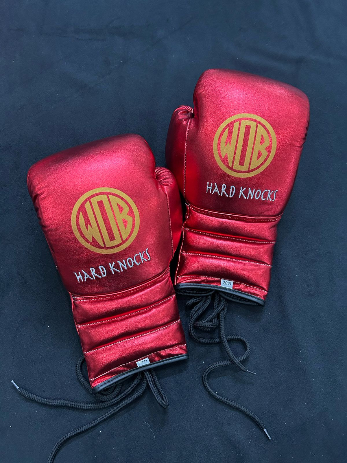 Red Metalic WinOut Custom Set Genuine Leather Sparring Set Boxing GLoves