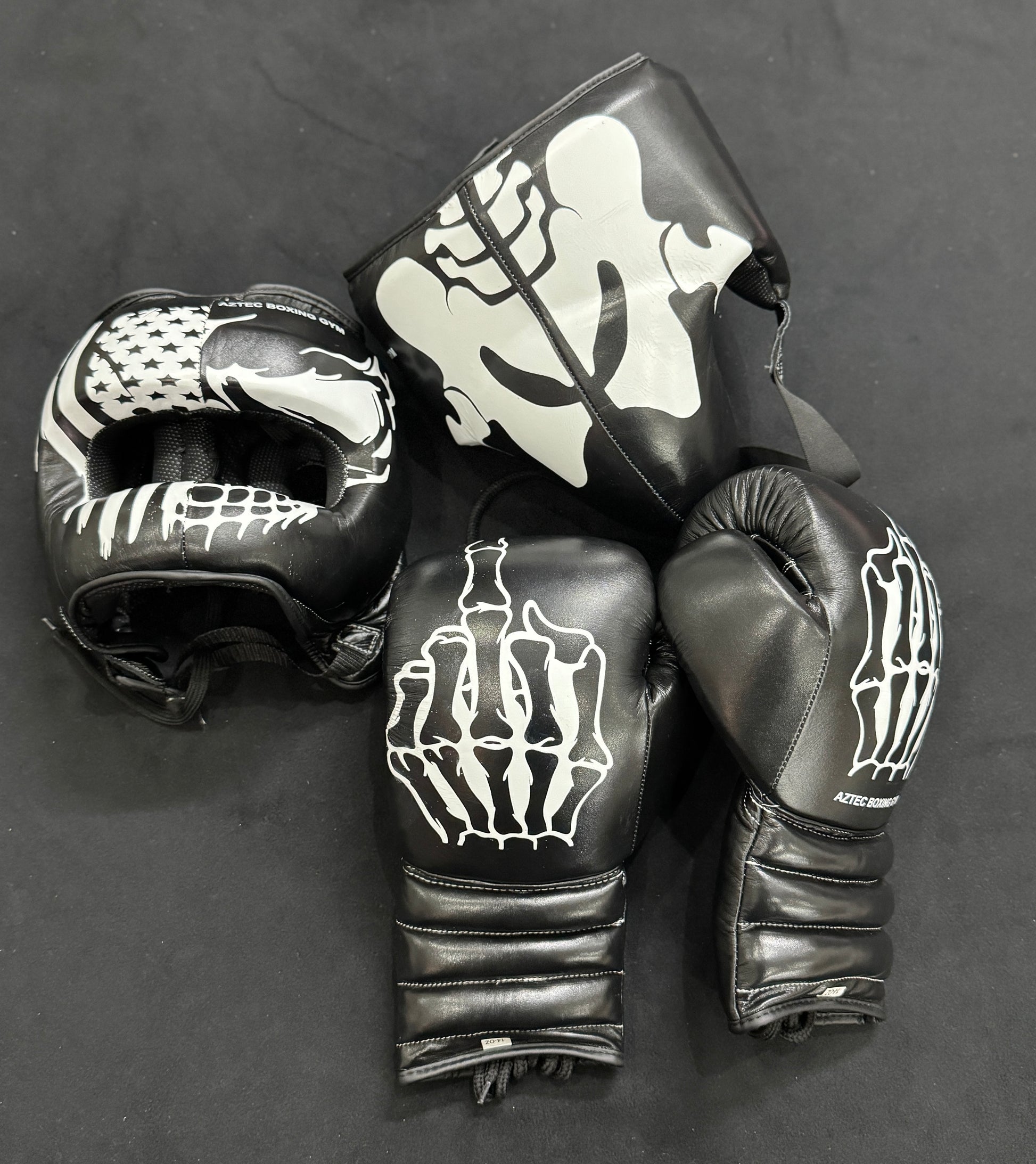 Skull design Boxing GLoves Sparring Set | SPARRING SET | 100% GENUINE COWHIDE LEATHER