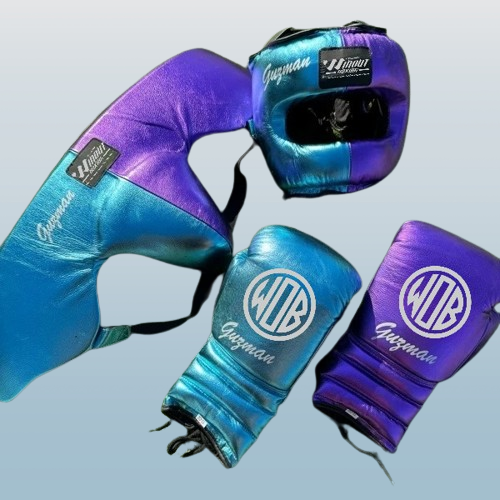 METALLIC | TEAL & PURPLE | SPARRING SET | 100% LEATHER