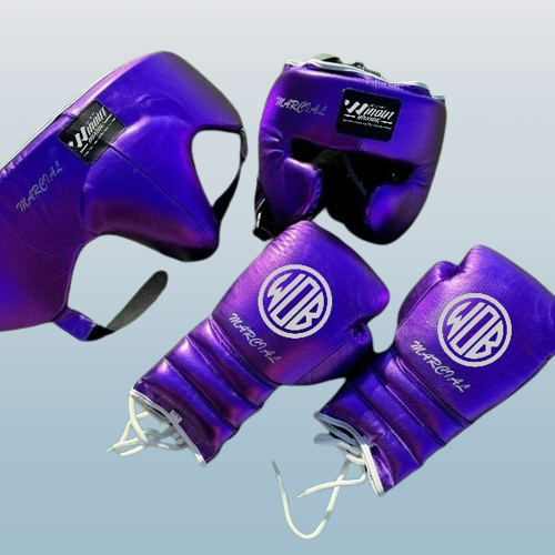 METALLIC BLUE | SPARRING SET | 100% LEATHER