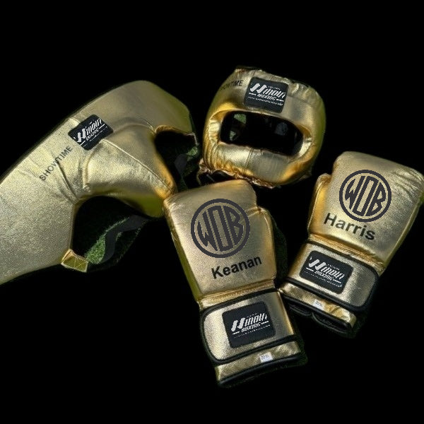 METALLIC | GOLD | SPARRING SET | 100% LEATHER