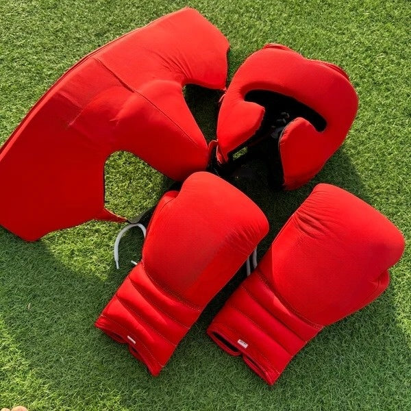 Red Metalic I WinOut Custom Set I 100% Genuine Leather Sparring Set I Boxing GLoves