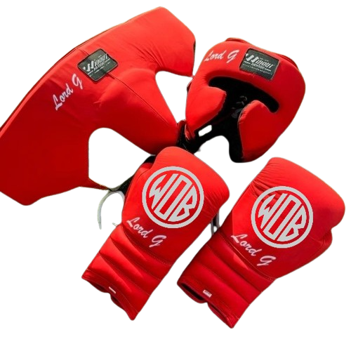 METALLIC | RED | SPARRING SET | 100% LEATHER