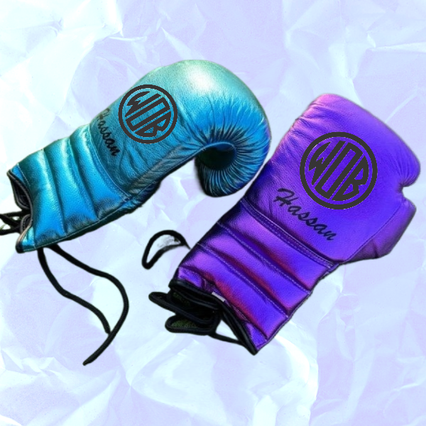 METALLIC PURPLE & TEAL | PRO ELITE GLOVES 100% LEATHER