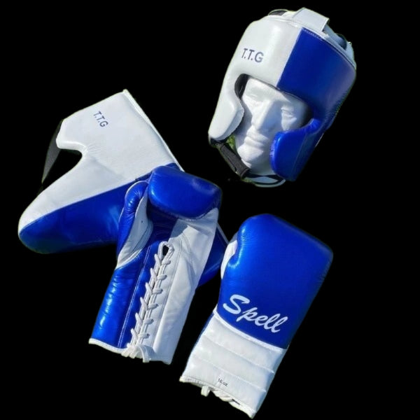 BLUE & WHITE | SPARRING SET | 100% LEATHER