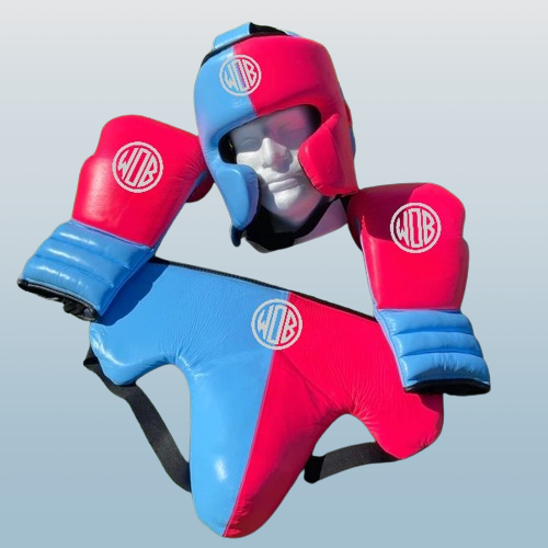 PINK & BABY BLUE | SPARRING SET | 100% LEATHER