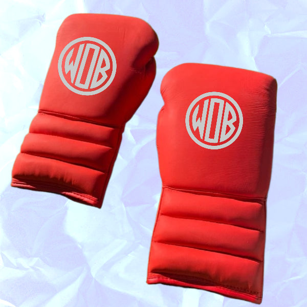 MATTE RED BOXING GLOVES PRO ELITE GLOVES 100% GENUINE COWHIDE LEATHER