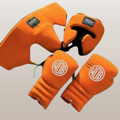 MATTE ORANGE BOXING GLOVES SPARRING SET | 100% GENUINE COWHIDE  LEATHER