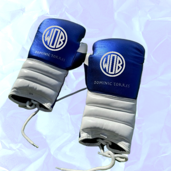 METALIC BLUE & WHITE BOXING GLOVES PRO ELITE GLOVES 100% GENUINE COWHIDE LEATHER