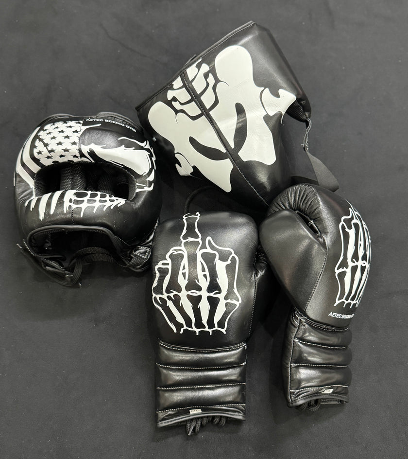 Skull design Boxing GLoves Sparring Set | SPARRING SET | 100% GENUINE COWHIDE LEATHER