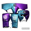 Switch Blue Metalic I WinOut Custom Set I 100% Genuine Leather Sparring Set I Boxing GLoves 2 image