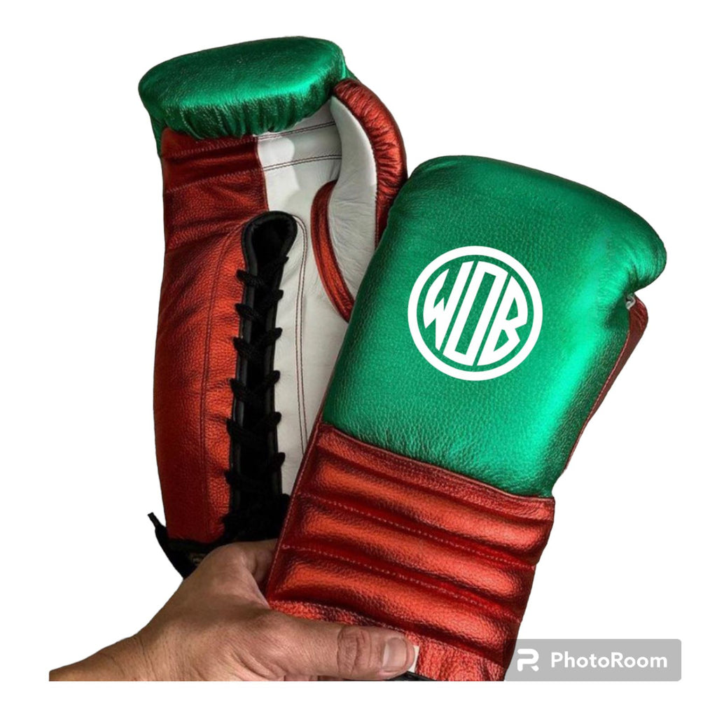 RED METTALIC GREEN | PRO ELITE | PRO ELITE GLOVES 100% LEATHER