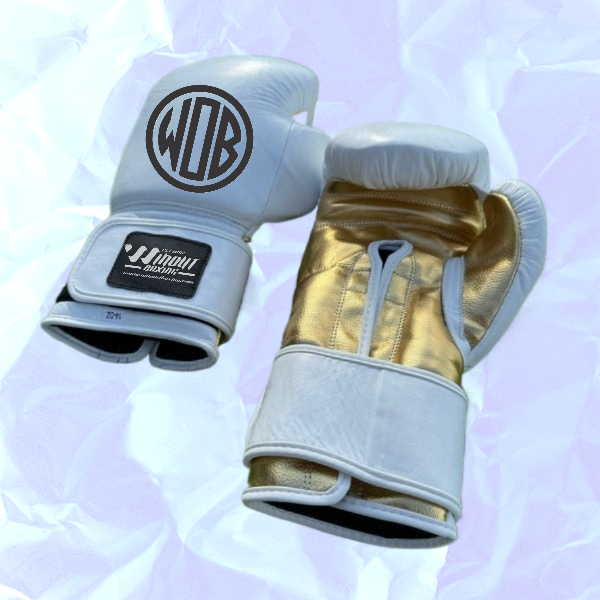 WHITE GOLD BOXING GLOVES | PRO ELITE | PRO ELITE GLOVES 100% GENUINE COWHIDE LEATHER