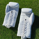 Switch WHITE BOXING GLOVES PRO ELITE GLOVES 100% GENUINE COWHIDE LEATHER 2 image