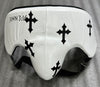 Custom Black Cross white boxing gloves set, chrome heart, 100% Genuine Cowhide Leather (Copy)